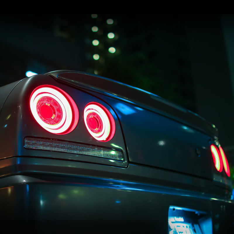 R34 Skyline 4D Sedan ENR34 ER34 HR34 Fiber LED taillights Red Clear