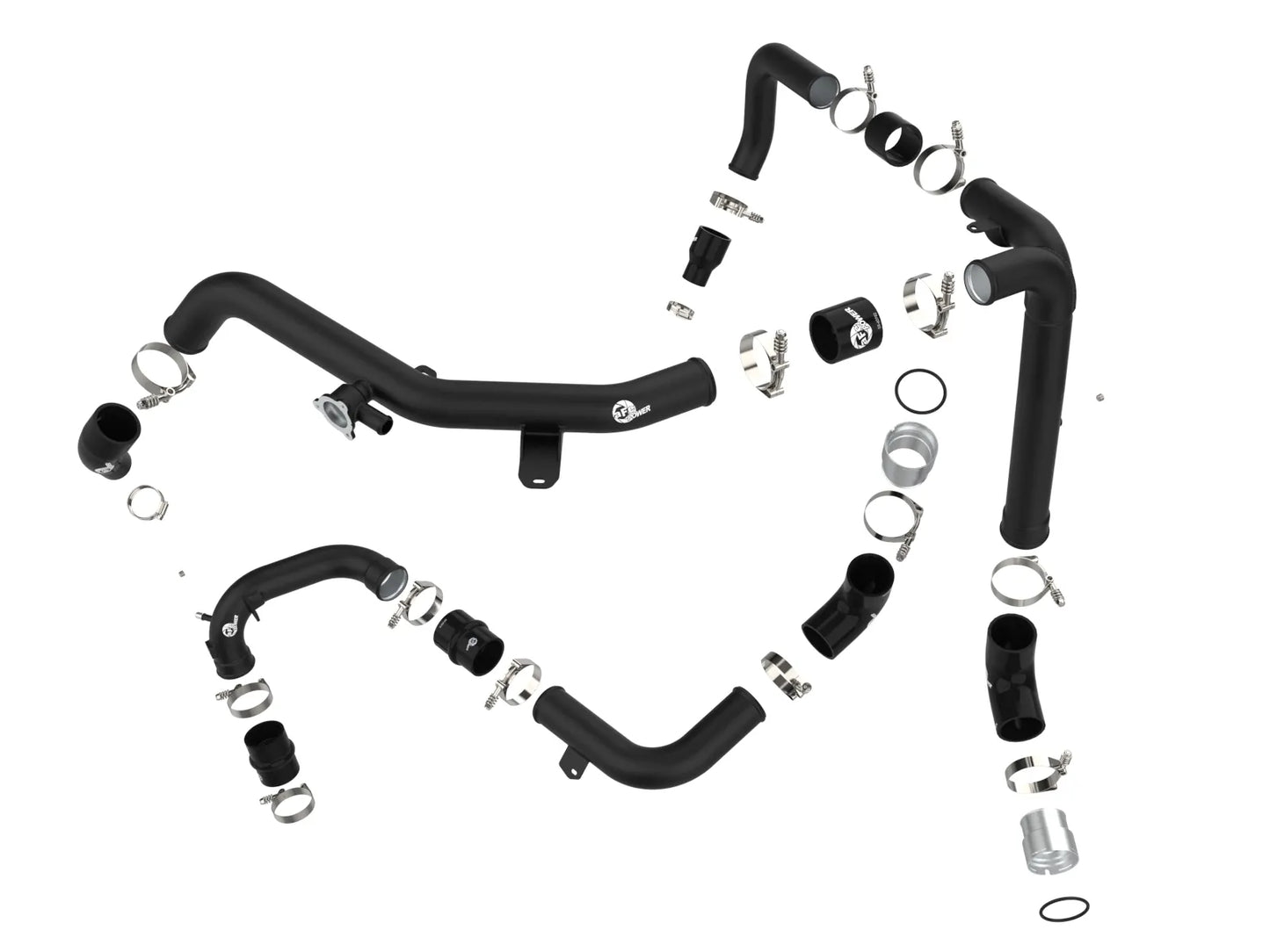 aFe 21-25 Ford Bronco V6-2.7Ltt BladeRunner Alum Hot & Cold Charge Pipe Kit - Black