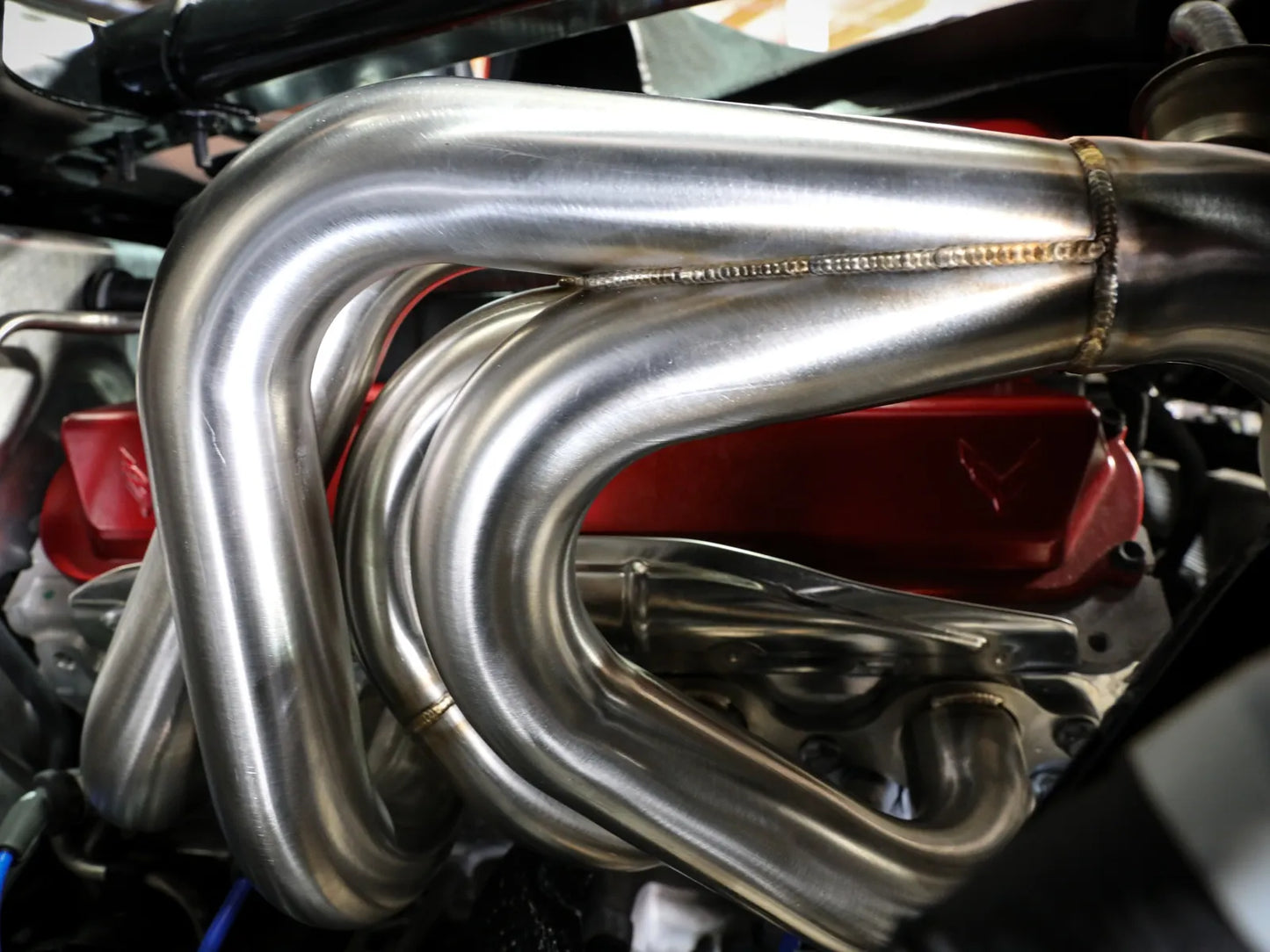 aFe Twisted 304SS Header 2020+ Chevy Corvette (C8) 6.2L V8 or E-Ray - Titanium Ceramic Coated