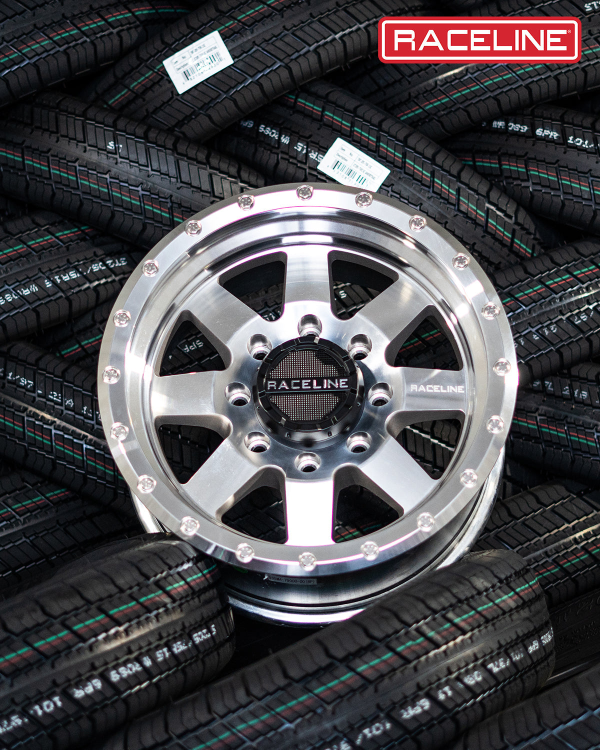Raceline 17" 935MC Defender Machined Polish Wheels for Truck/SUV (Price per Wheel)