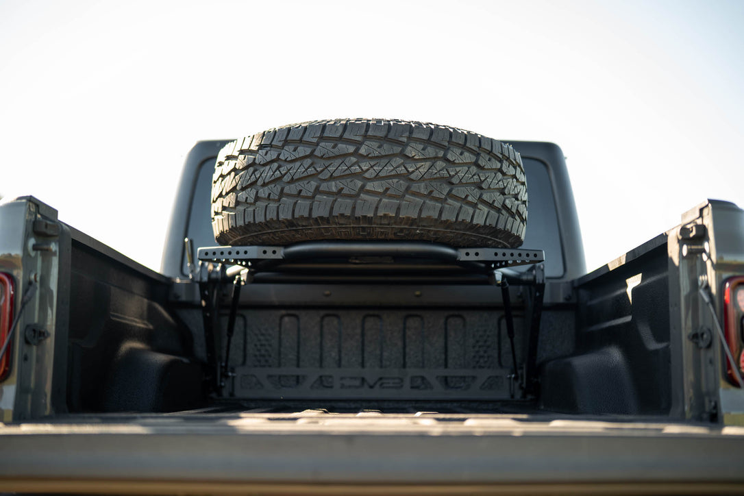DV8 Offroad 2020-2025 Jeep Gladiator JT Adjustable In-Bed Spare Tire Carrier