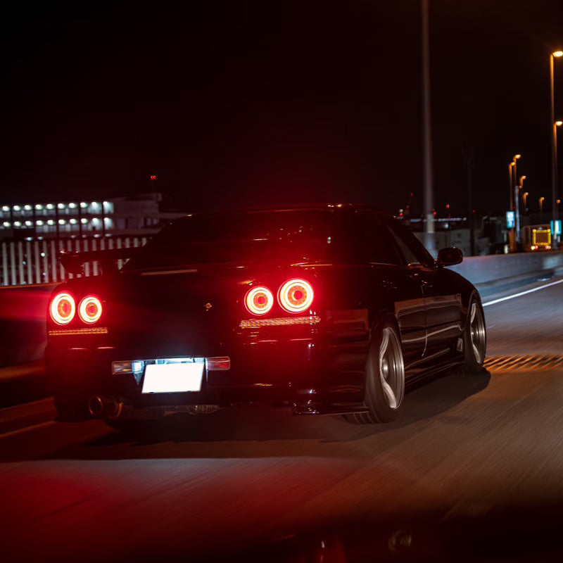 R34 Skyline 4D Sedan ENR34 ER34 HR34 Fiber LED taillights Red Clear