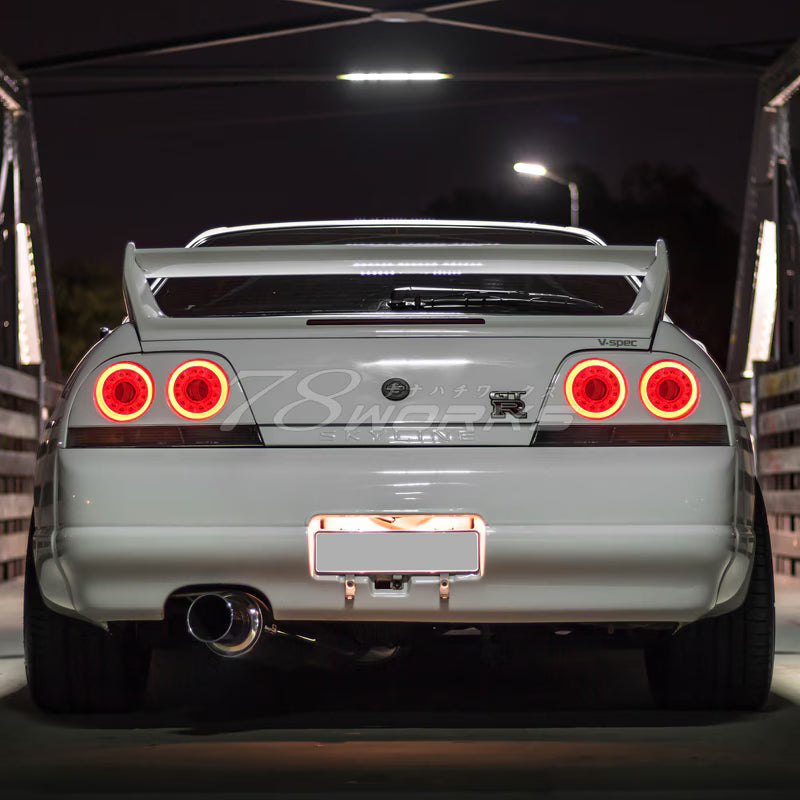 R33 Skyline GTS GT-R 2D Coupe Skylight/LED Tail Lights V2 Red Clear
