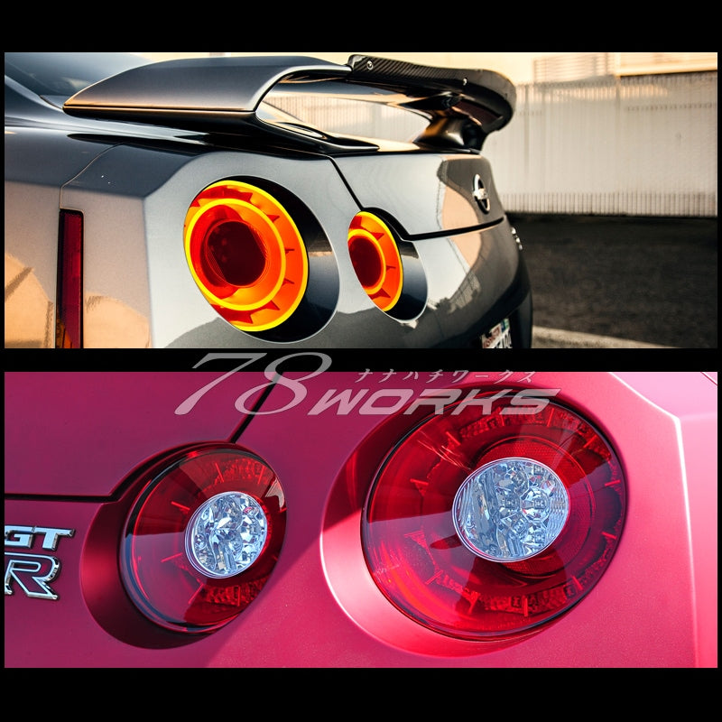 R35 NISSAN GT-R Fiber Taillights LED turn signals Black / Red Clear