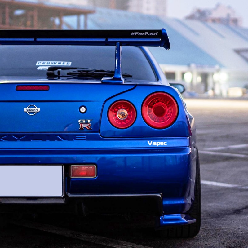 R34 Skyline GT GT-R 2D Coupe BNR ENR ER HR Skylight/LED taillights Red Clear