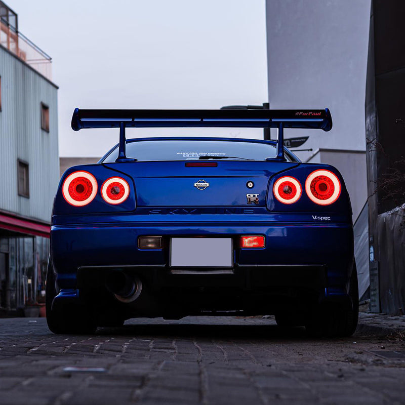 R34 Skyline GT GT-R 2D Coupe BNR ENR ER HR Skylight/LED taillights Red Clear
