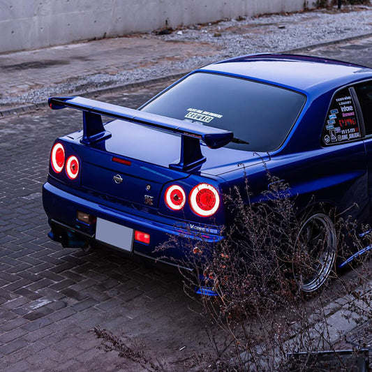 R34 Skyline GT GT-R 2D Coupe BNR ENR ER HR Skylight/LED taillights Red Clear