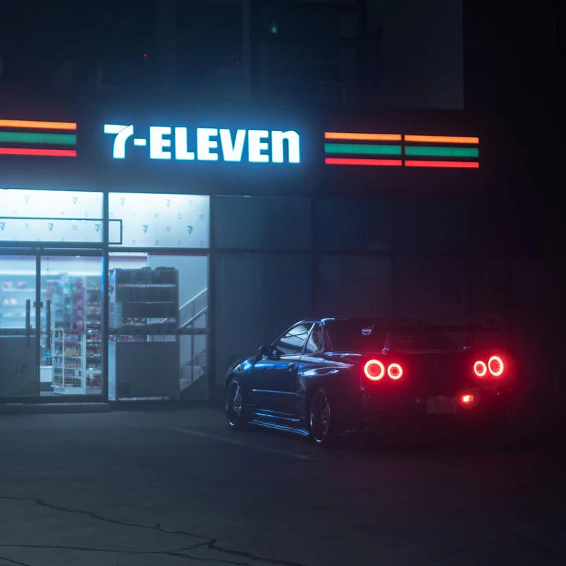 R34 Skyline GT GT-R 2D Coupe BNR ENR ER HR Skylight/LED taillights Red Clear