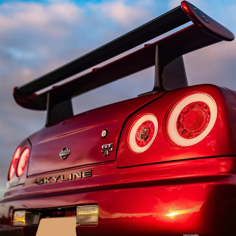 R34 Skyline GT GT-R 2D Coupe BNR ENR ER HR Skylight/LED taillights Red Clear