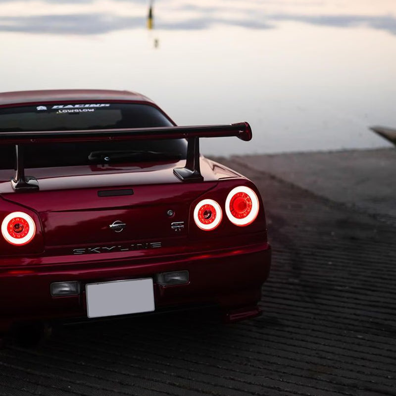 R34 Skyline GT GT-R 2D Coupe BNR ENR ER HR Skylight/LED taillights Red Clear