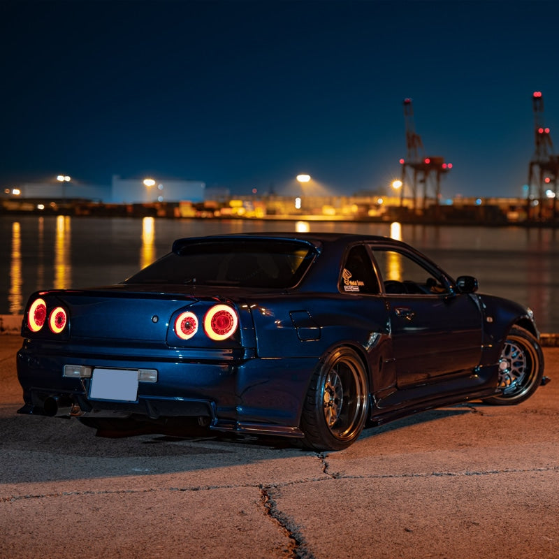 R34 Skyline GT GT-R 2D Coupe BNR ENR ER HR Skylight/LED taillights Red Clear