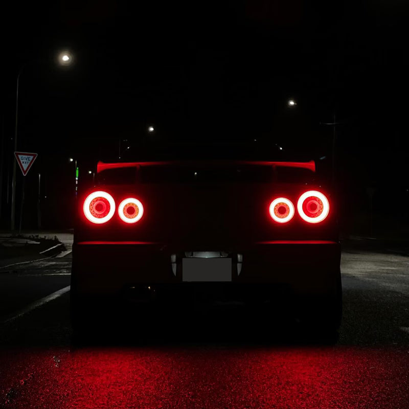 R34 Skyline GT GT-R 2D Coupe BNR ENR ER HR Skylight/LED taillights Red Clear