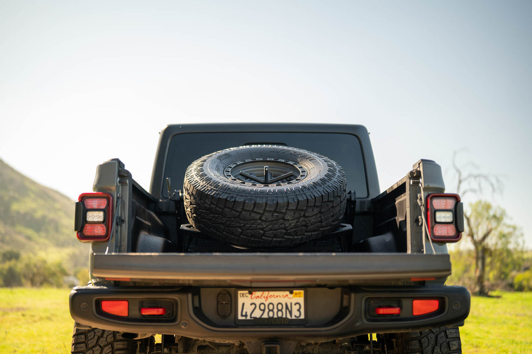 DV8 Offroad 2020-2025 Jeep Gladiator JT Adjustable In-Bed Spare Tire Carrier