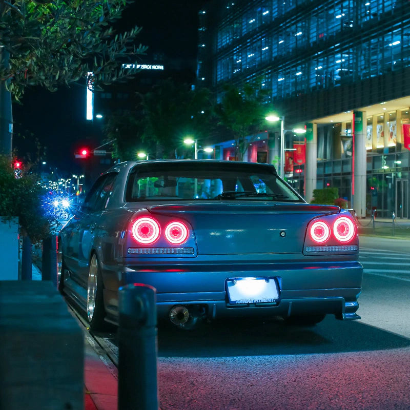R34 Skyline 4D Sedan ENR34 ER34 HR34 Fiber LED taillights Red Clear