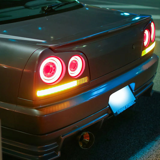 R34 Skyline 4D Sedan ENR34 ER34 HR34 Fiber LED taillights Red Clear