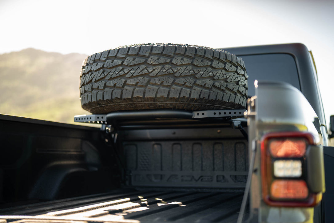 DV8 Offroad 2020-2025 Jeep Gladiator JT Adjustable In-Bed Spare Tire Carrier