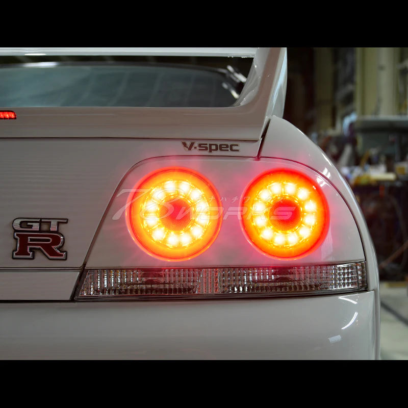 R33 Skyline GTS GT-R 2D Coupe Skylight/LED Tail Lights V2 Red Clear