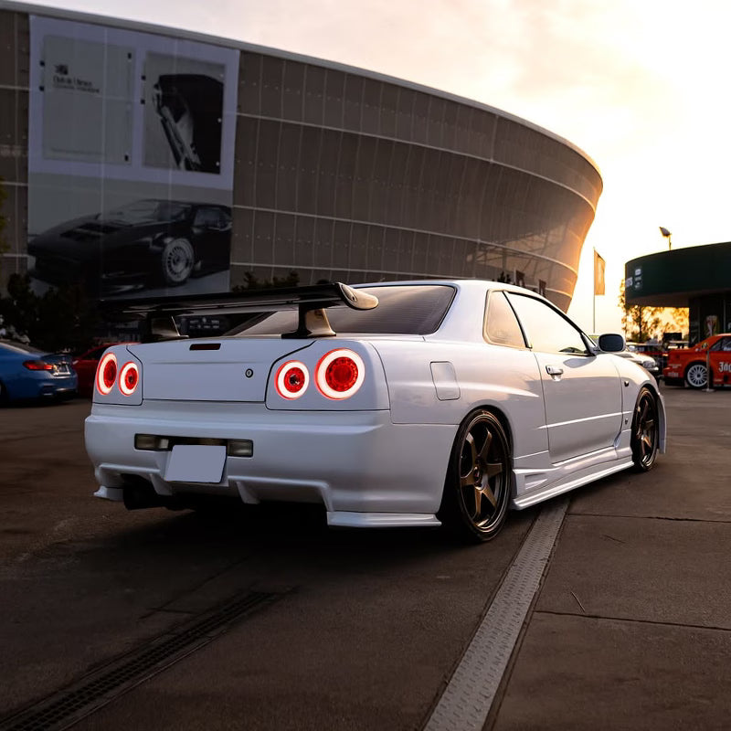 R34 Skyline GT GT-R 2D Coupe BNR ENR ER HR Skylight/LED taillights Red Clear
