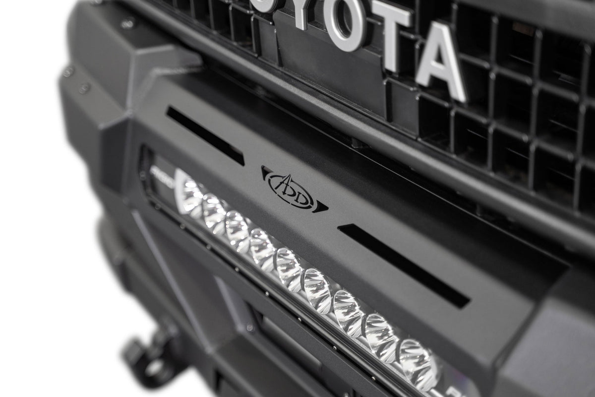 ADD logo and center light mount detail on Land Cruiser 250 Stealth bumper