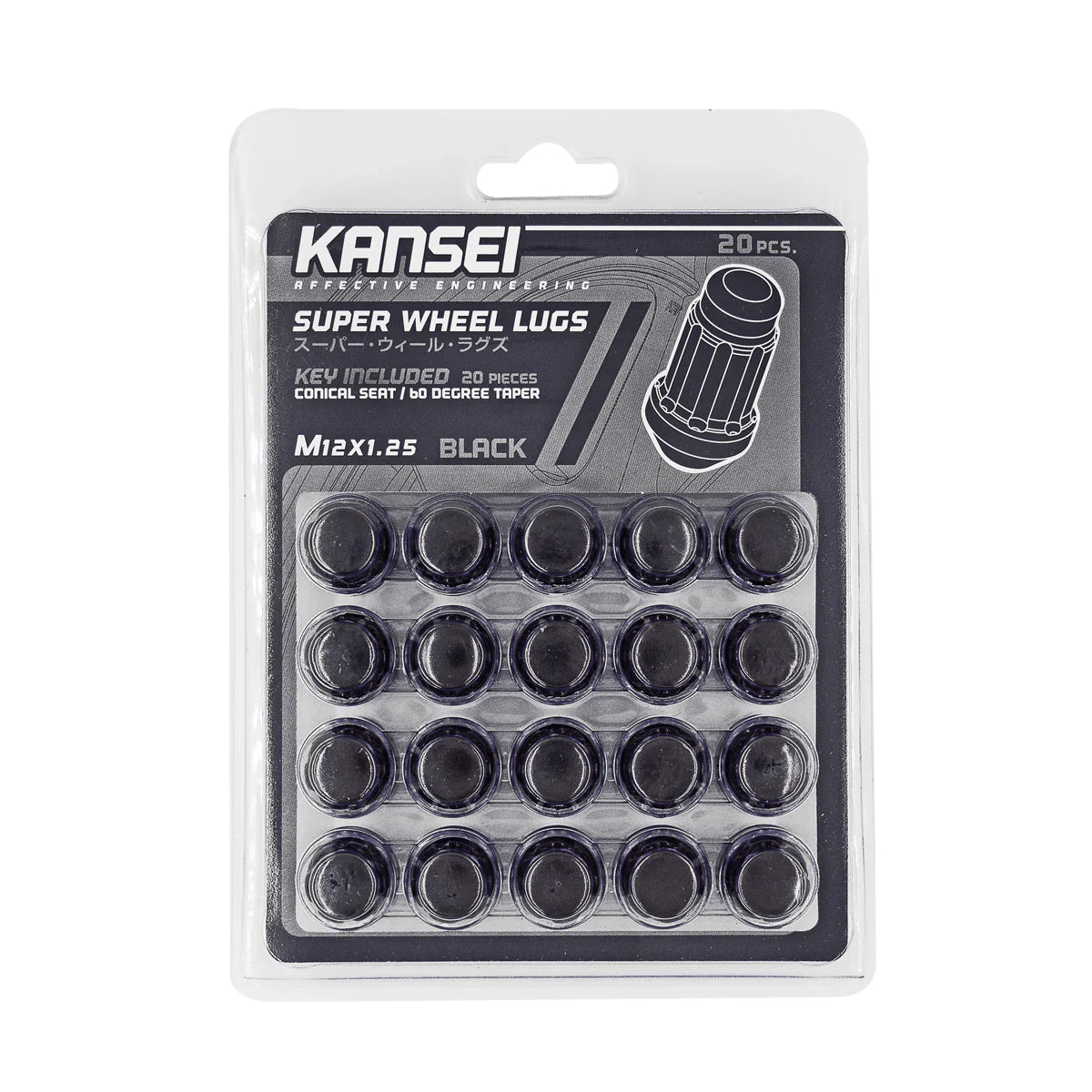 Kansei Spline Acorn Lug Nuts (20 PC Kit) Black/Blue/Red Colors
