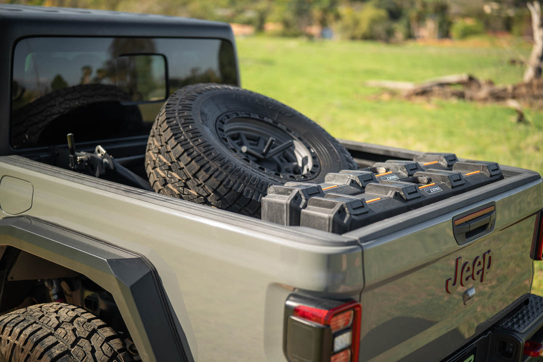DV8 Offroad 2020-2025 Jeep Gladiator JT Adjustable In-Bed Spare Tire Carrier