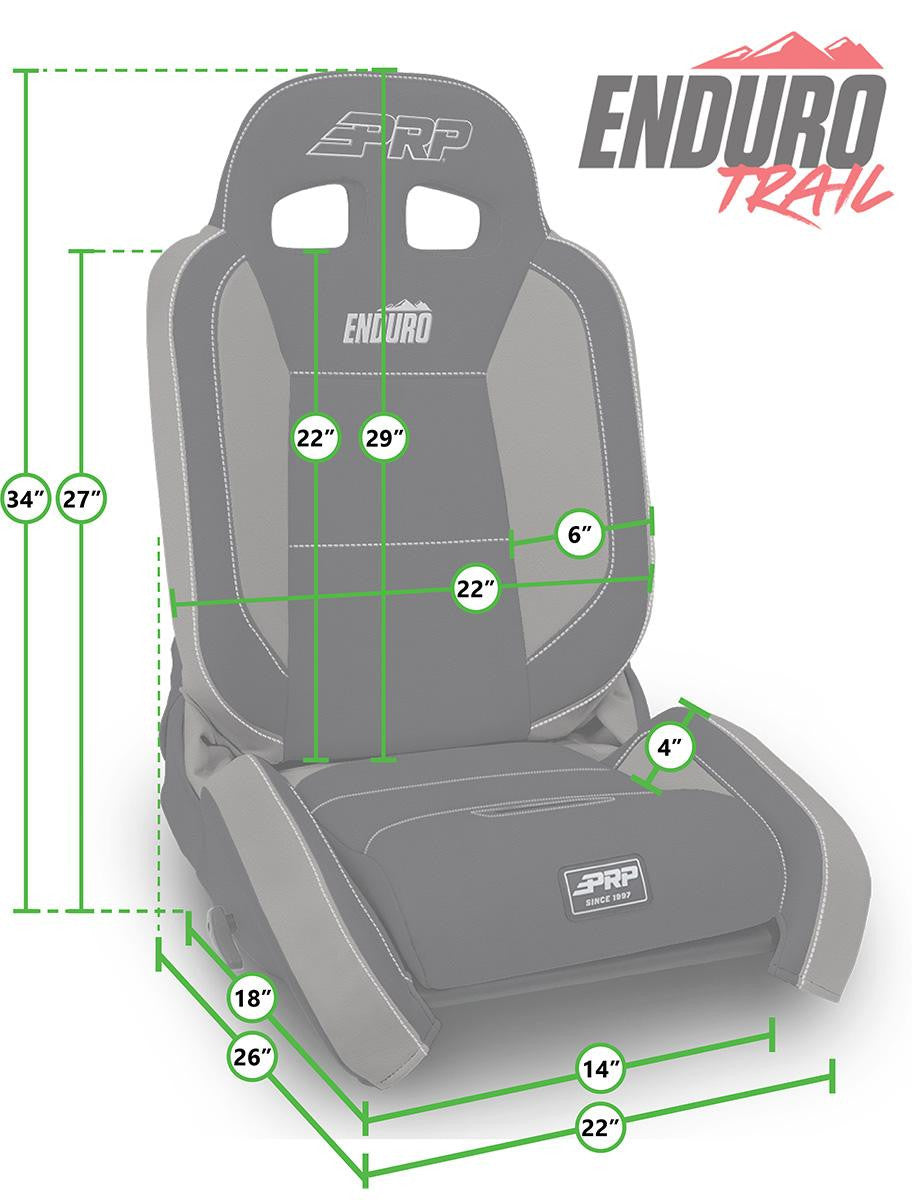 PRP EnduroTrail Reclining Suspension Seats (Price Per Seat) - Made to Order