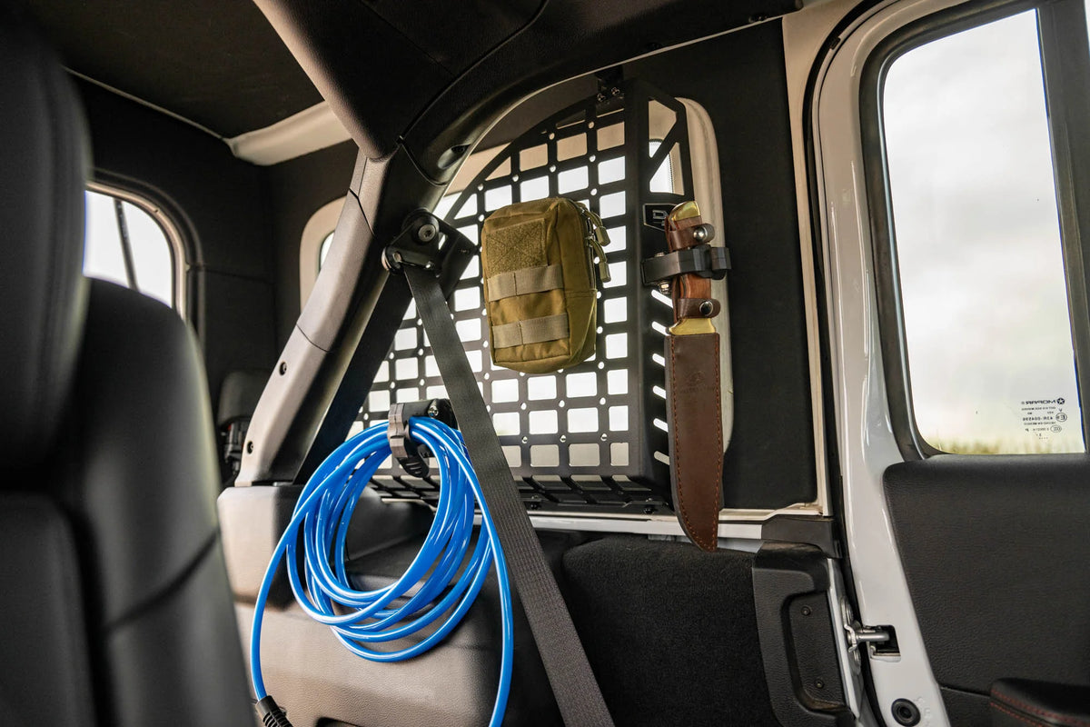 DV8 Offroad 2018-2026 Jeep Wrangler JL 4-Door Rear Window Pocketed Molle Panels