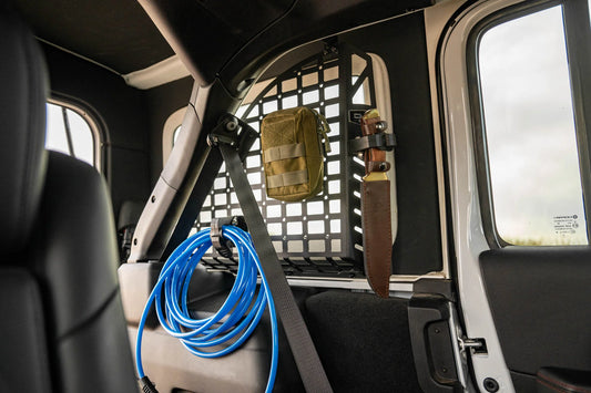 DV8 Offroad 2018-2026 Jeep Wrangler JL 4-Door Rear Window Pocketed Molle Panels