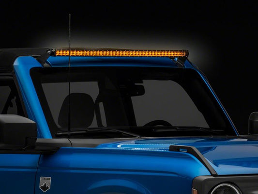 Raxiom Axial Series 40-Inch 240w White/Amber Combo LED Light Bar with Windshield Mounting Brackets For Ford Bronco/Bronco Raptor
