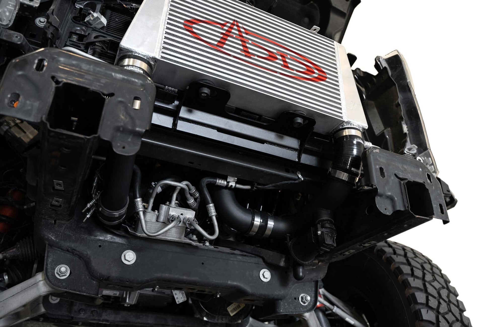 ADD high mount intercooler upgrade kit fitment detail for Ford F-150 and Raptor