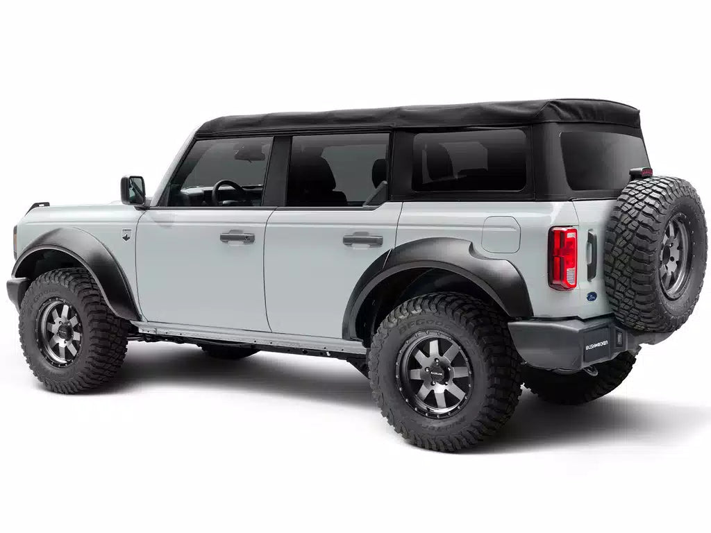 Bushwacker 2021+ Ford Bronco Extend-A-Flares 4pc - Black For 2 Door / 4 Door