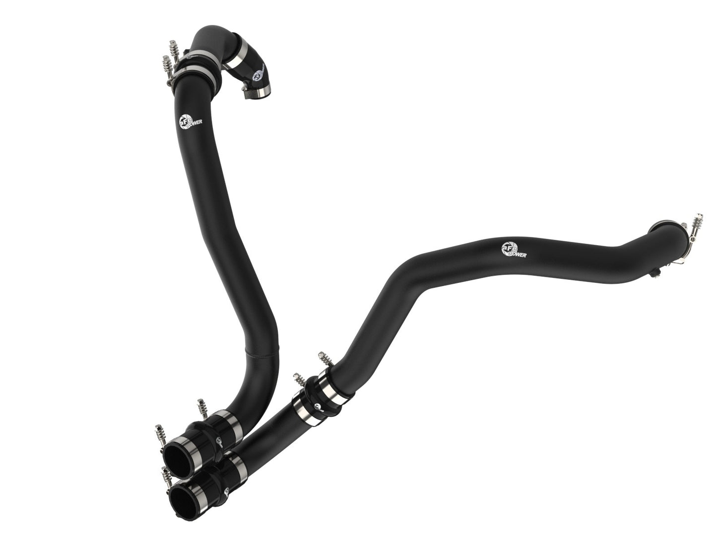 aFe POWER 46-20514-B wrinkle-black aluminum charge pipe and quick-connect detail