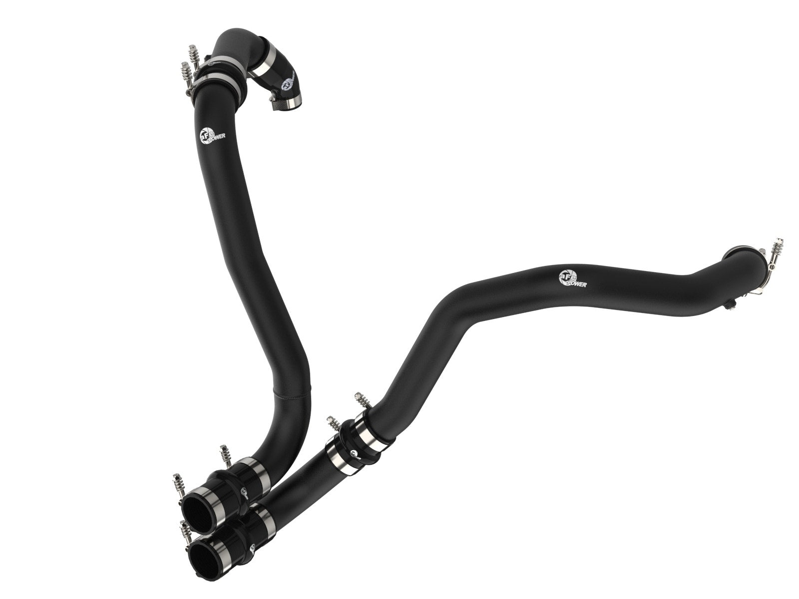 aFe POWER 46-20514-B wrinkle-black aluminum charge pipe and quick-connect detail