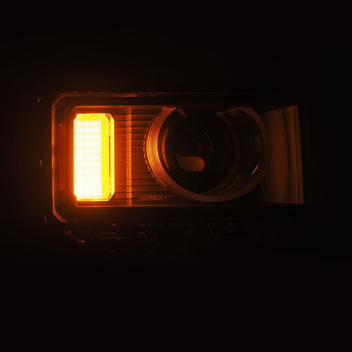 AlphaRex Heritage Edition LED Projector Headlights Black detail for Toyota Land Cruiser