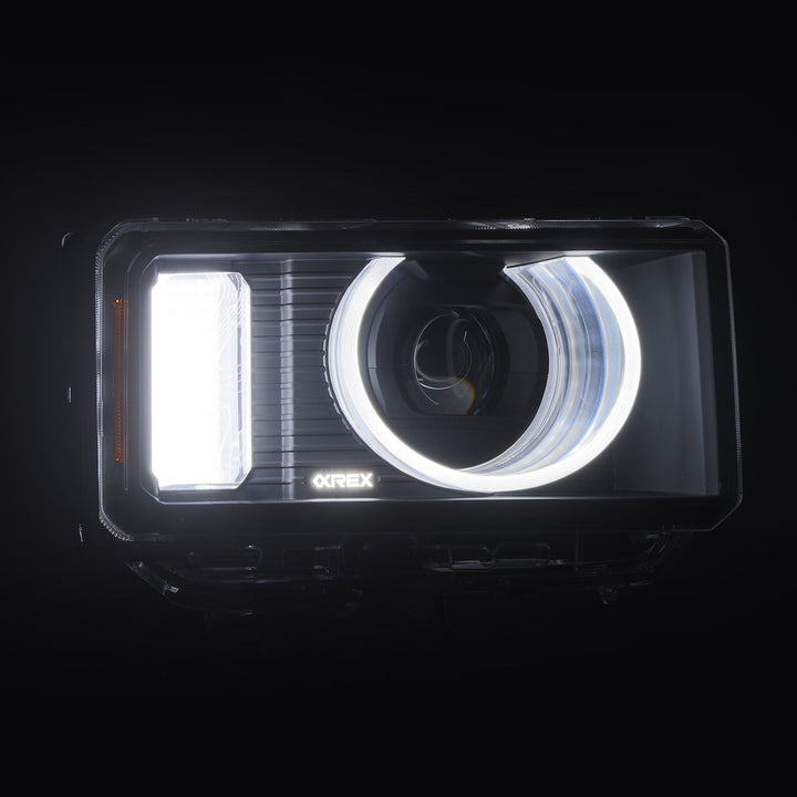 AlphaRex Heritage Edition LED Projector Headlights Black lighting feature
