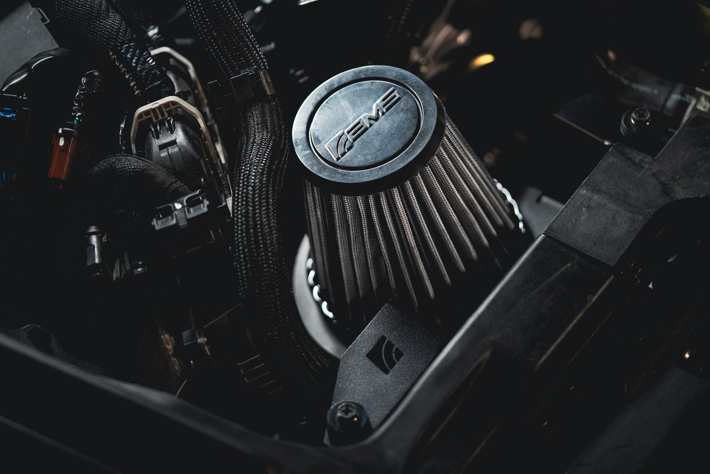 AMS Performance Nissan Z 80mm Air Intake filter detail
