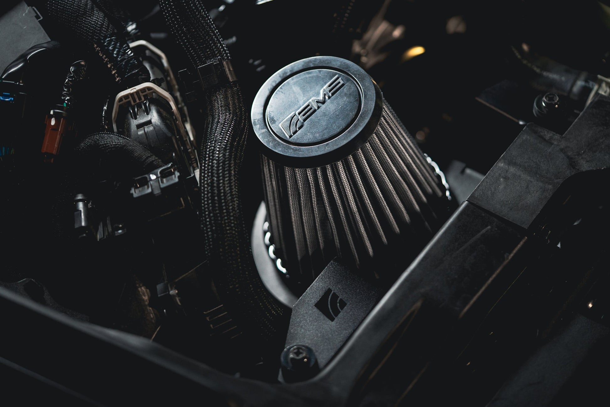 AMS Performance Nissan Z 80mm Air Intake filter detail