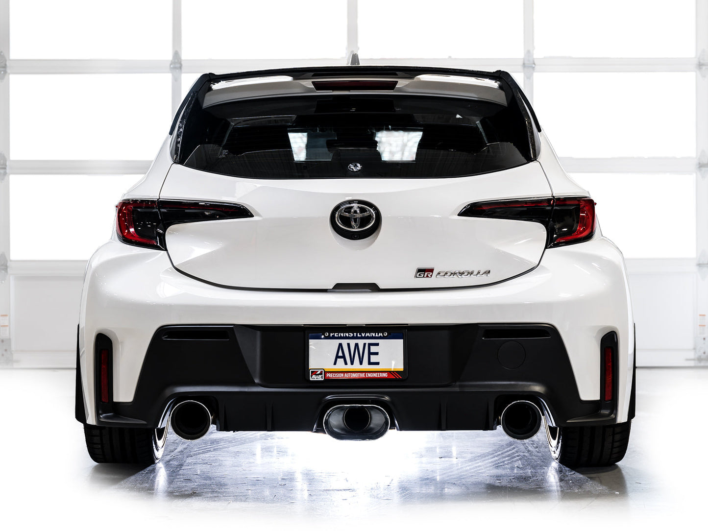 AWE Track Edition Exhaust for Toyota GR Corolla - Chrome Silver Tips