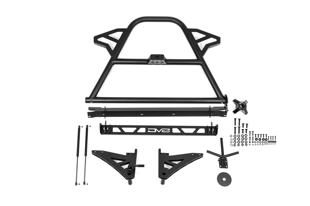DV8 Jeep Gladiator JT adjustable in-bed tire carrier kit contents