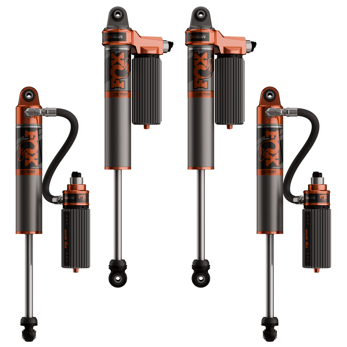 FOX Factory Race Series 3.0 Live Valve Internal Bypass Reservoir Shocks for Jeep Gladiator JT